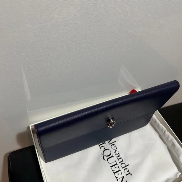 Alexander McQueen Dark Blue Leather Clutch - Picture 5 of 7